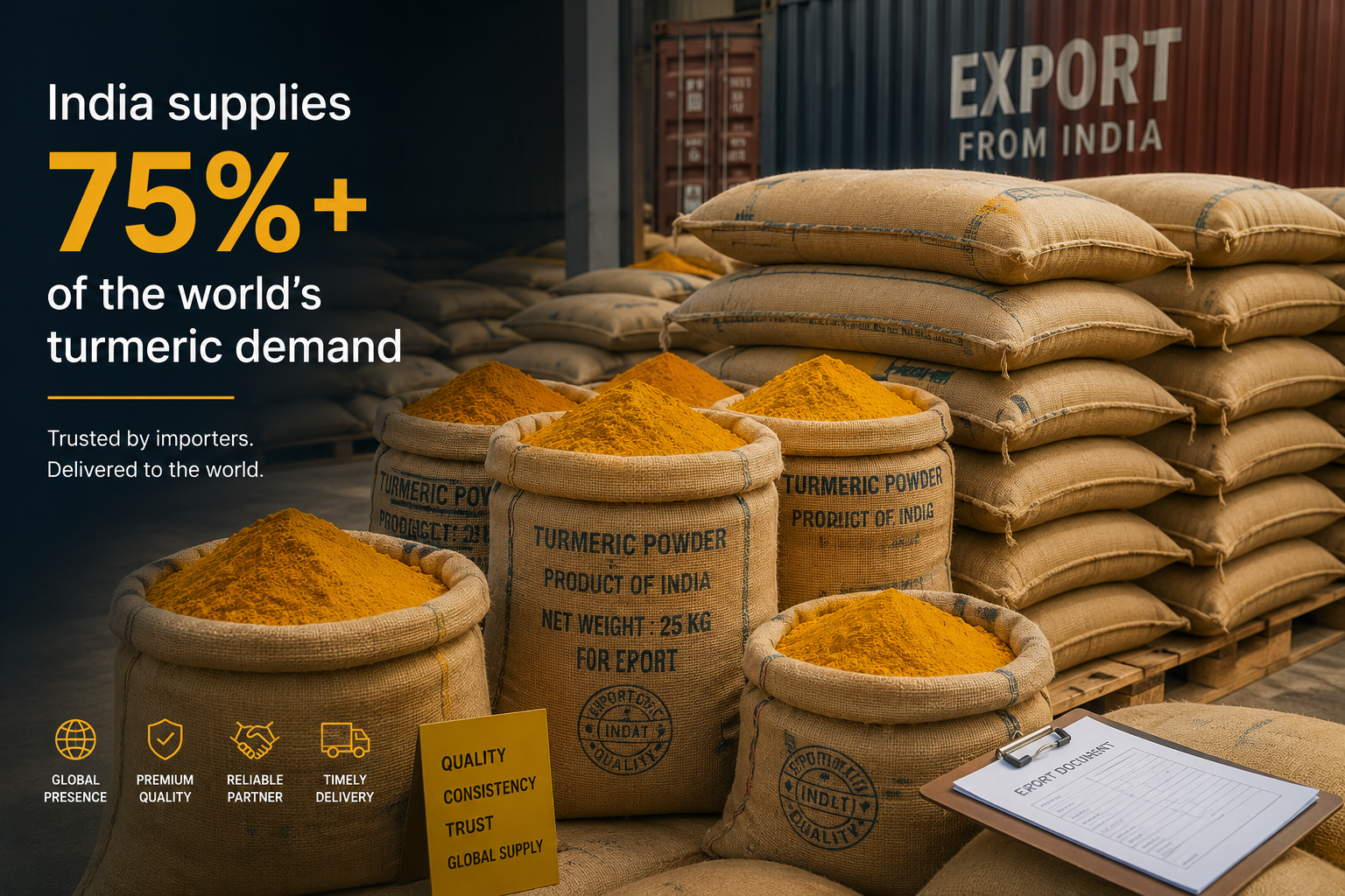 Turmeric powder export from India